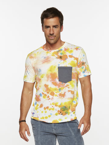 M's TOPO TEE WHITE WITH BLUE